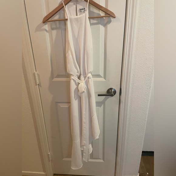 Express Hi Lo Halter Dress - White. - Picture 1 of 3